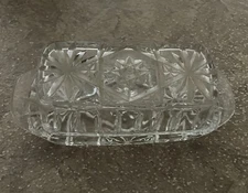 Vintage Clear Glass Butter Dish with Lid