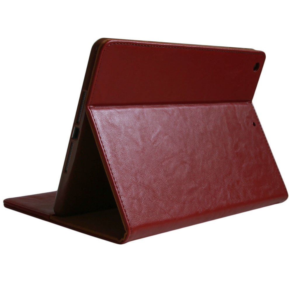 Premium Echt Leder Cover für Apple iPad Air 2 Tablet Schutzhülle Case Tasche rot