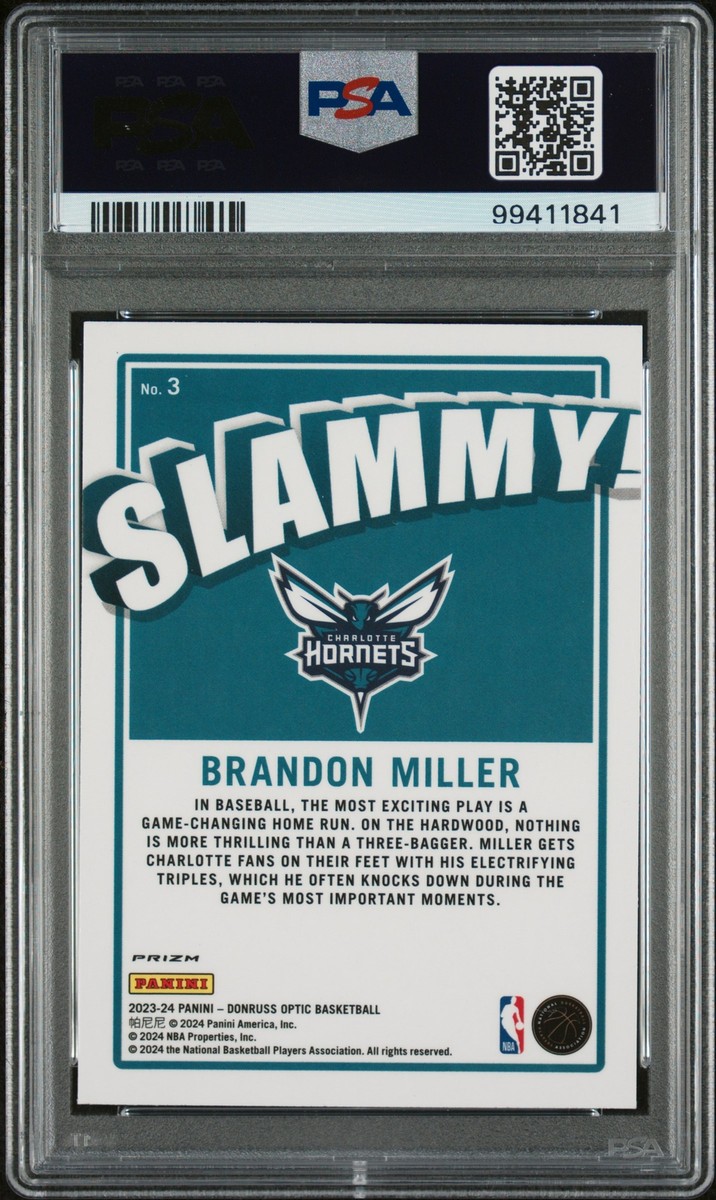2023 PANINI DONRUSS OPTIC SLAMMY! #3 BRANDON MILLER ROOKIE RC PSA