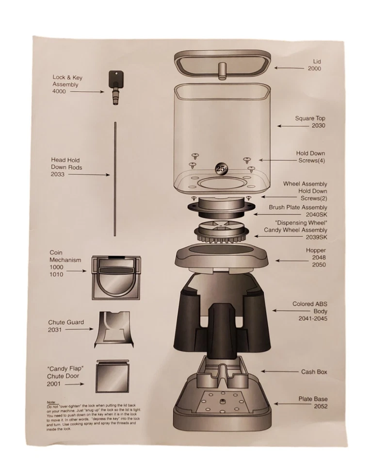 Pro Vending Machine Single Stand. Holds Candy. Red And Black. Key Included - Image 4 of 4