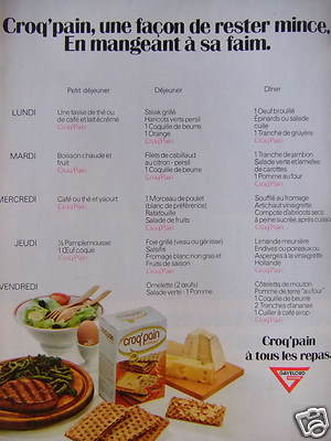 WERBUNG 1973 CROQ'PAIN EINE MÖGLICHKEIT, BEIM ESSEN SCHLANK ZU BLEIBEN - ADVERTISING