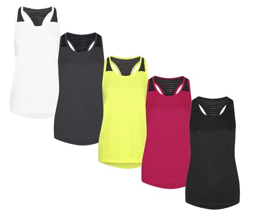 AWDis Just Cool Girlie Cool Vest-Canotta Da Allenamento/da Palestra Per Donna - Arancione Elettrico (S - Foto 12