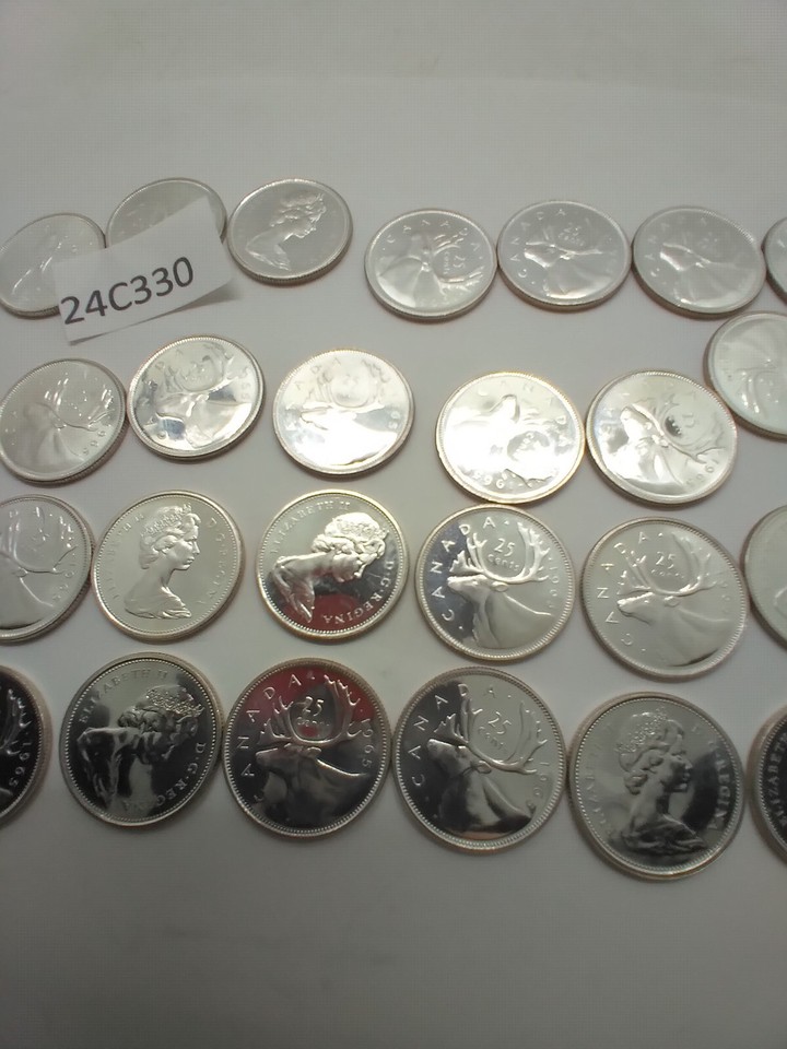 1965 Canada Silver Quarters Roll of (40 COINS) 24c330 wc2 eBay