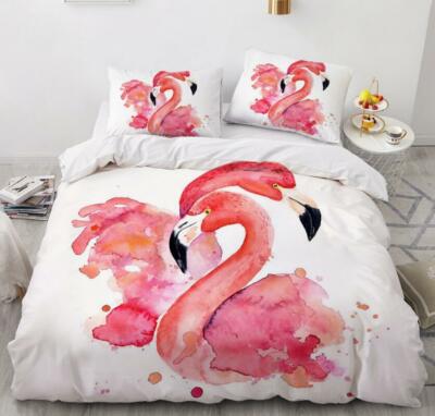 3D Rotes Flamingo NAM9854 Bett Kissenbezüge Decke Bettdecke Abdeckung Set Fay