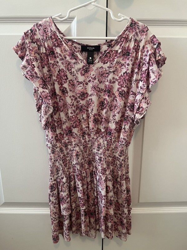 Aqua Girls Dress Pink Purple Floral Size Large