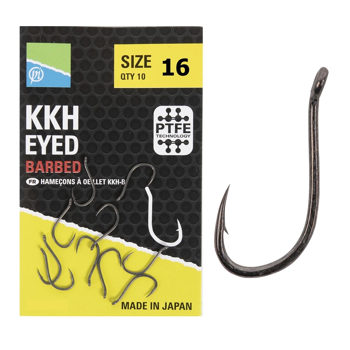 Preston KKH Eyed Barbed Hook Size 16 Great for Feeder Fishing Worms Pellet Corn