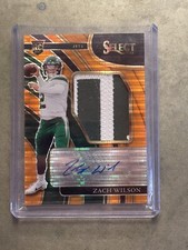 2021 Select Football fotl Zach Wilson orange pulsar 2 color RPA 4/25