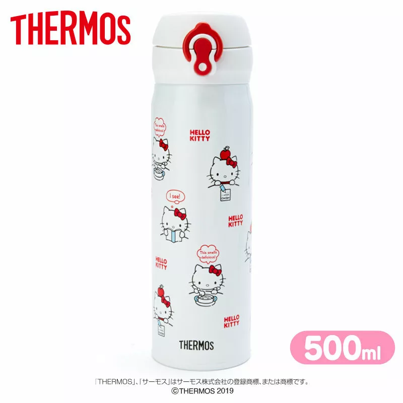 Hello Kitty Thermos One Push Stainless Mug Bottle White 500ml