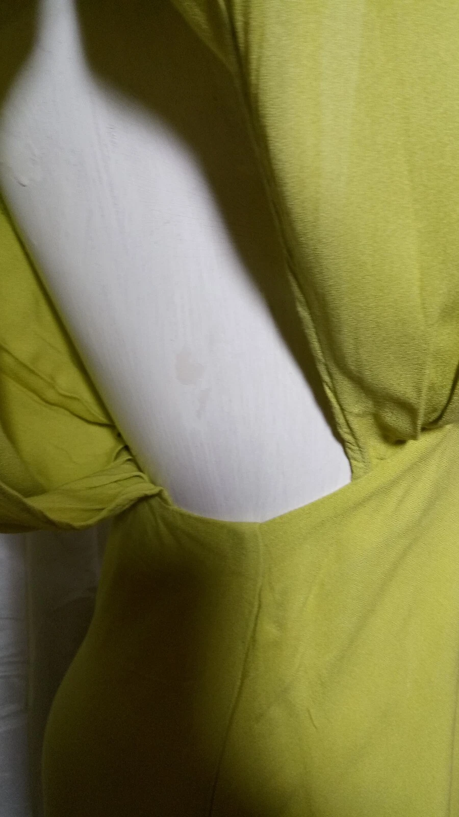 VETEMENTS YFB Abbigliamento Vestito Donna Asimmetrico Increspato Verde Limone Tg XSmall Dolman Slv