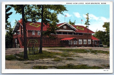 Postcard MN Brainerd Minnesota Grand View Lodge Resort Hotel P9H