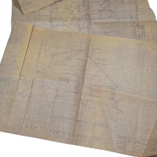 Vintage 1949 House Blueprints Plans Wayne NJ New Jersey Fred Roughgarden 1940s