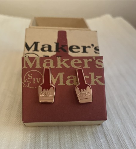 Makers Mark Cufflinks Bourbon Whiskey Brand New in box Rare - Picture 2 of 5