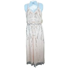 New Alter'd State Duchess Pale Pink Floral Beaded Long Formal Dress Women's M