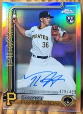 Thomas Harrington 2025 Topps Chrome #RA-THA Refractor Auto Pirates 345/499 RC