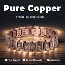 Copper Bracelet for Men, 3X Ultra Strength Magnetic Bracelets, 99.99 Pure Coppe