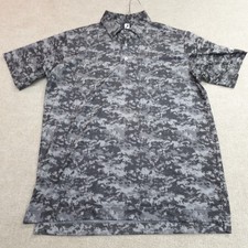 Footjoy Polo Shirt Large Gray Camouflage Camo Embroidered "W"