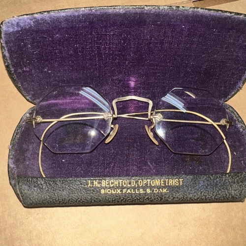 Vintage Glasses Spectacles Welflex Gold Complete W/ Orig. Hard Case Bechtold S D - Picture 17 of 18