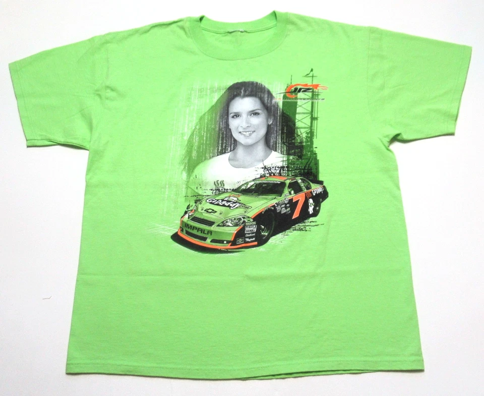 Camiseta Vintage Danica Patrick Racing Go Daddy NASCAR Estampa 2 Lados Me Masculina Extra Grande - Imagem 2 de 4