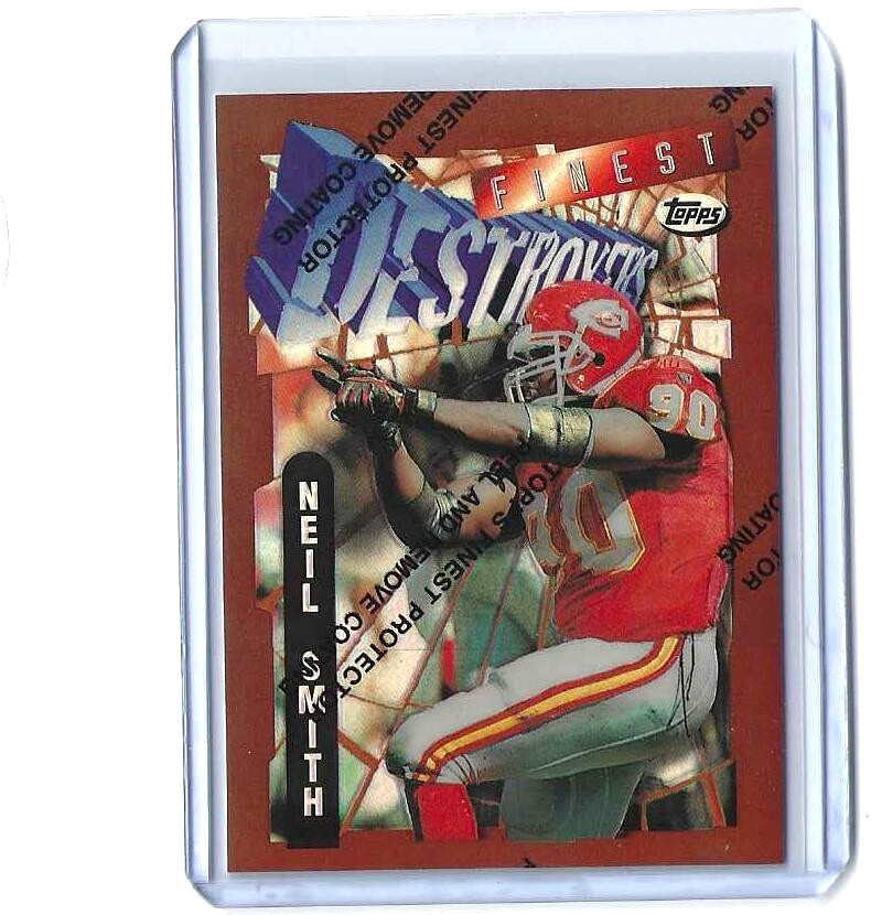 NEIL SMITH  1996 Topps Finest #129  REFRACTOR PARALLEL W/PEEL  KC Chiefs