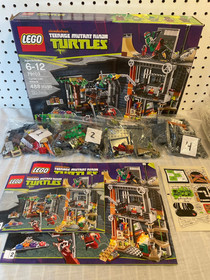 TURTLE LAIR ATTACK, SHELLRAISER STREET CHASE, BAXTER ROBOT RAMPAGE Lego sets