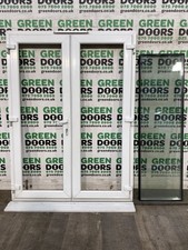 USED UPVC FRENCH DOORS PLASTIC EXTERNAL EXTERIOR DOUBLE GLAZED WHITE OUTWARDS