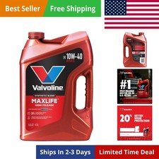 High Mileage with MaxLife Technology SAE 10W-40 Synthetic Blend Motor Oil 5 QT 29.51 per gallon