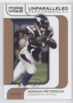 2009 Unique Unparalleled Performances Bronze Select 18/99 Adrian Peterson 0a1