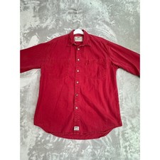 Levi's Red Tab Mens Cotton Button Up Shirt Red Size M