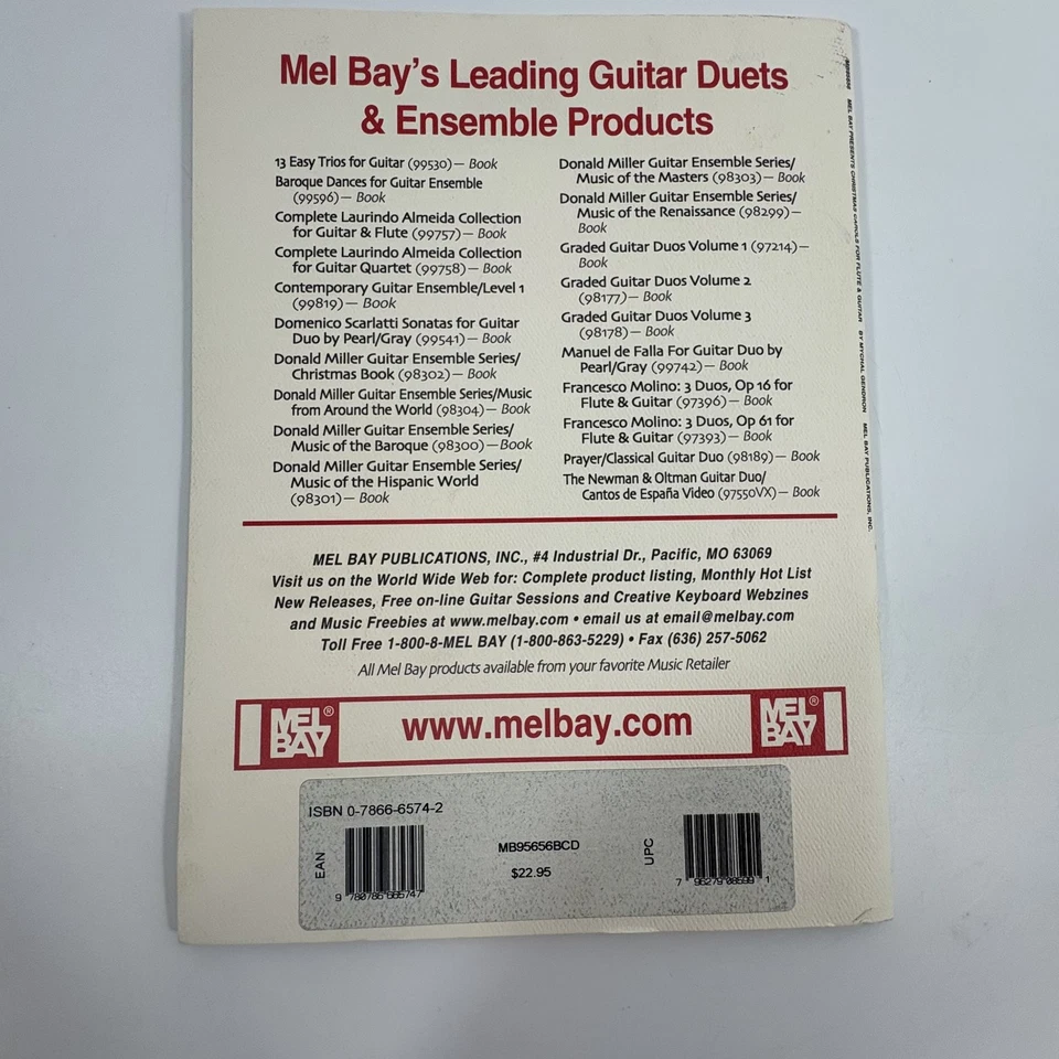 Villancicos de Navidad para flauta y guitarra partituras de Mychal Gendron Mel Bay Foto 2 de 4