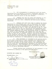 Stevie Wonder Fingerprint signed Welcome Home Concert contract 1986