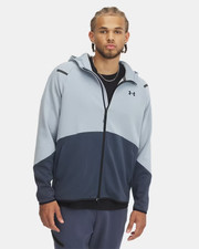 Image of Under Armour Unstoppable Fleece Full Zip Hoodie Mens Small Blue 1379806 465