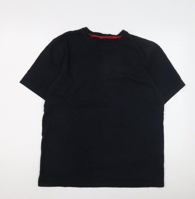 Herren T-Shirt UK Größe L Pierre Cardin schwarz Baumwolle