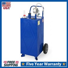 Gas Caddy with Pump Wheels ,30 Gallon Portable Fuel Fluid Diesel Transfer Tank