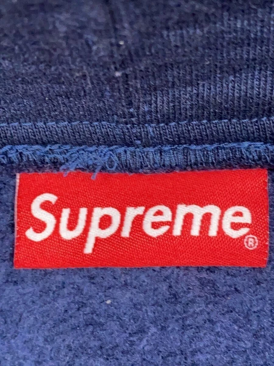 Supreme Felpa con Cappuccio Zip L Cotone Navy Usata