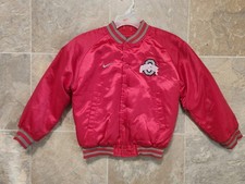 Ohio State Buckeyes Y2k Satin Bomber Jacket Snap Button Nike Youth Sz Small 8/10