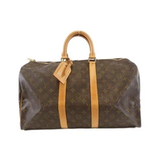 Louis Vuitton Keepall Monogram Boston Bag Men Brown One Size 649808