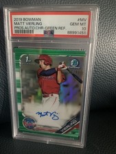 2019 Bowman Chrome Green Refractor /99 Auto Matt Vierling #CPA-MV (RC) PSA 10