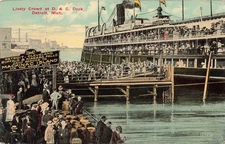 SHIP D & C BOAT DOCKS DAILY TRIPS TO MACKINAC ISLAND & points up St. Clair River