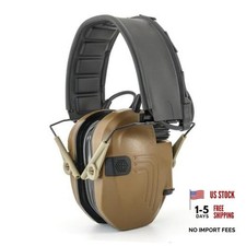 Tactical Headset Hearing Protection Safety Earmuff NRR 23dB Noise Brown