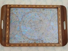 Vintage Inlaid Wood Tray MCM