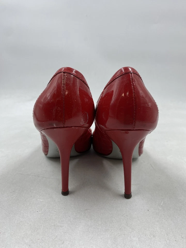 Dolce Gabbana charol rojo punta abierta tacón alto W 6,5 Foto 4 de 4