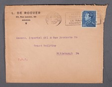 MayfairStamps Belgium 1938 L. De Roover Antwerp to Pittsburgh PA Cover aaw_80571