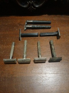 8 Vintage Gillete Safety Razors Metal and Plastic
