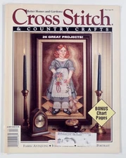 1992 Mar CROSS STITCH & COUNTRY CRAFTS 26 projects FABRIC ANTIQUING sampler MORE