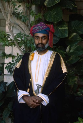 Sultan Qaboos bin Said of Oman photographed at his palace Muscat O- Old Photo