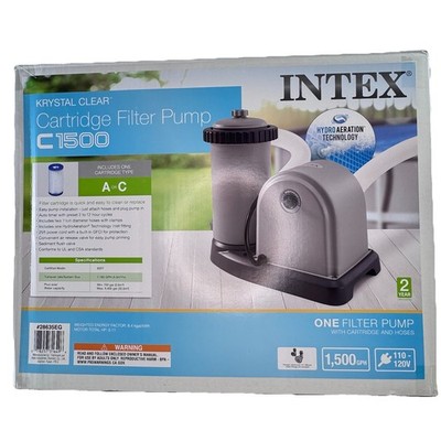 INTEX C1500 Krystal Clear Cartridge Filter Pump for Above Ground Pools 1500 GPH