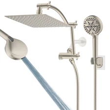 Hibbent All Metal Shower Head,10'' High Pressure Rain Shower Head/Handheld Combo