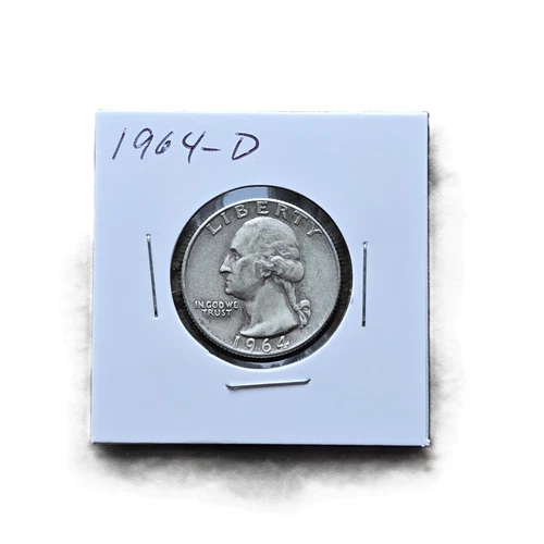1964-D Washington Quarter Silver 90% Denver Mint VF-XF Details Sharp Strike