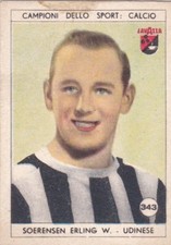Figurina calciatori SOERENSEN ERLING W. - UDINESE N.343 Ed. LAVAZZA 1951 orig.