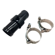 1PC Car Aluminum Black Inline Radiator Hose Temperature Sensor Adapter 3/8 NPT